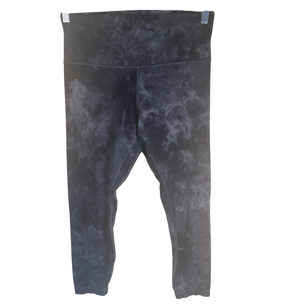 Lululemon Align High Rise Pant Women 10 Black Diamond Dye Graphite Grey Nulu 25"